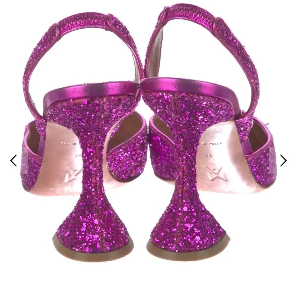 Amina Muaddi Pink Stiletto Heels#21